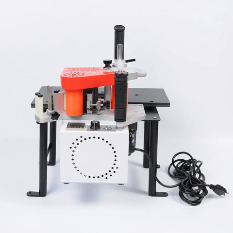 Portable Manual Edge Banding Machine For Woodworking, 10 To 45 Millimeters Banding Tape Glue System, 110V 765W, shown on table