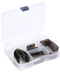 Leather Hole Punch Set With Half Round End Punches, 3 Shapes, 18 Pieces in storage case for easy organization and transport