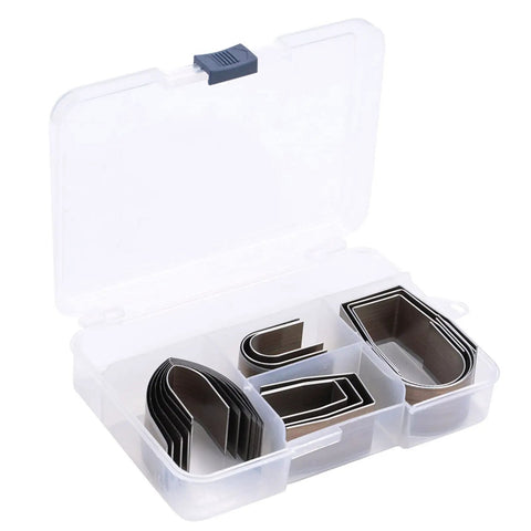 Leather Hole Punch Set With Half Round End Punches, 3 Shapes, 18 Pieces in storage case for easy organization and transport