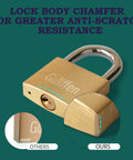 Solid Brass Padlock With Key For Sheds Storage Units Gym Lockers Fence Toolbox And Hasps 1 9 16 Inch Wide Lock Body Hardened Shackle
