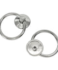 8Pcs Modern Drop Ring Drawer Pull Handles Zinc Alloy 54mm Total Length Silver Tone With 2 Mounting Screws For Cabinet Dresser