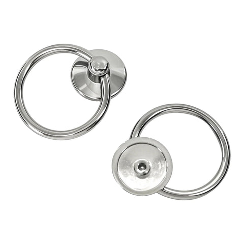8Pcs Modern Drop Ring Drawer Pull Handles Zinc Alloy 54mm Total Length Silver Tone With 2 Mounting Screws For Cabinet Dresser