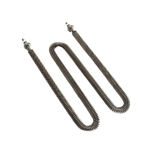 Zero Hassle W Shape Finned Air Heater 220V 2.5kW Stainless Steel 304 Heavy Duty Electric Heating Element showing finned heating tubes.