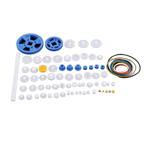 64 Kinds Plastic Gears, Pulleys, And Belts Kit For Robot Motors, Engineering Projects, And Model Making