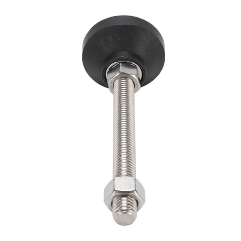 Heavy Duty Adjustable Furniture Leveling Feet With Nylon Support Legs And Rubber Anti Slip Pads, Height Adjustable Up To 100mm For Tables And Chairs, Easy Install Stabilizers For Uneven Floors, black threaded foot with lock nut