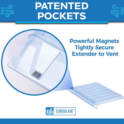 Air Under Furniture Magnetic Vent Extender For 10 To 12 Inch Floor Registers Extends From 17 To 33 Inches with magnets