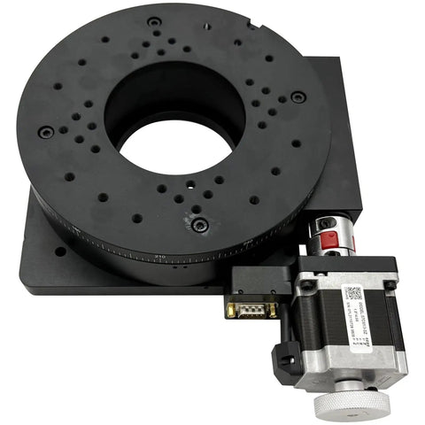 Motorized Precision Rotary Stage For Labs And Cnc Machines Featuring Opto Isolated Control And Wide Stepper Motor Support Up To 86 Mm With Foolproof Plug And Play Operation Running Super Smooth - black rotary stage with stepper motor