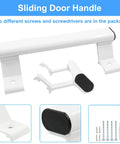 Two Pack Sliding Glass Door Handles White Aluminum Alloy Durable Modern Pull Handles For Right Or Left Swing Patio Doors Rust Resistant Metal Door Pulls With Six And Five Eighths Inch Mounting Hole Spacing
