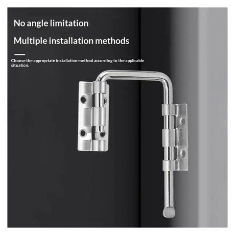 ZOMMRFVG 1Set Non Perforated metal door latch showing multiple installation methods on a dark background.