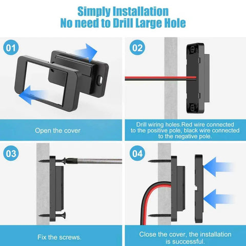 Installation guide for Slick 2 Pack 12V USB Outlet With Voltmeter And Four Fast Charging Ports PD 36W QC 18W Surface Mount Charger Socket.