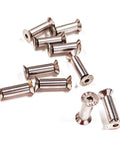 10 Pack Knife Handle Bolt Rivets Scale Screws Fasteners With Flat Hex Head Silver For Knife Making And Gearheads Adjustable Length From 16 To 22 mm 5x13 mm Connecting Rod 416 Steel M4 Screws Included
