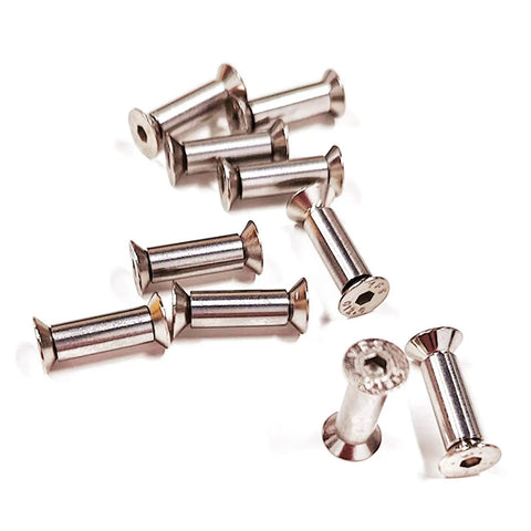 10 Pack Knife Handle Bolt Rivets Scale Screws Fasteners With Flat Hex Head Silver For Knife Making And Gearheads Adjustable Length From 16 To 22 mm 5x13 mm Connecting Rod 416 Steel M4 Screws Included