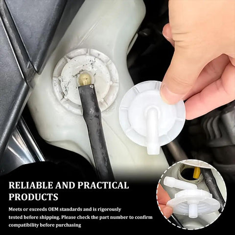 Radiator Coolant Reservoir Overflow Tank Cap With Joint For Honda Acura Cars Automotive Replacement Coolant Recovery Bottle Cap Compatible With Accord Civic Pilot Insight Element Replace 19106 RNA A48 being installed.