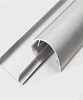 Close-up of Self-Adhesive Aluminum Alloy Cable Cover For Floor And Wall showcasing smooth metallic finish and raceway design.
