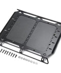Heavy Duty Carbon Fiber Roof Cargo Rack For One Ten Scale Rc Crawlers Lightweight Gear Carrier featuring a durable black design and screws.