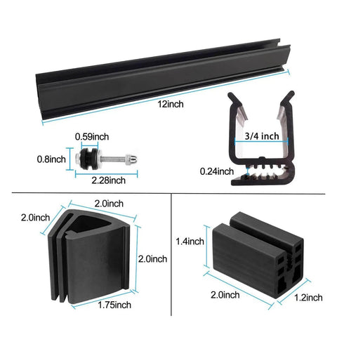 Universal Windshield Sash Clips Kit No Hassle Easy Install Windshield Clip For Golf And Other Cars Women Friendly Car Window Trim Parts Durable PP Material Weatherproof Long Lasting Universal Fit, 12-inch black PP parts
