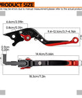 Premium Cnc Brake And Clutch Lever Kit For Yamaha Mt07 2014 To 2018 Motorcycles With Sleek Handlebar Knobs Full Set Upgrades And Perfect Fitment For A Rad Ride. CNC aluminum levers, black and red, 18.3cm and 14.4cm size shown