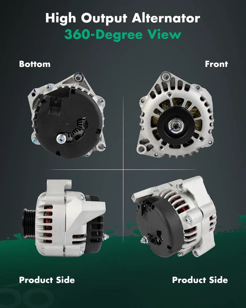 Chevy 105Amp High Output Alternator Replacement For Chevrolet Tahoe Suburban Blazer Astro Express Vans 360-degree view
