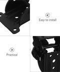 Heavy Duty Black Iron Folding Door Hinges with Anti Loosening Tech and Smooth Finish, shown in easy install position.