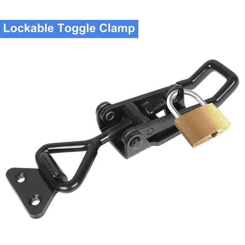 Set Of 4 Beefy Heavy Duty Toggle Latch Clamps With 660 Lb Capacity, Adjustable Black Metal Pull Latches For Smoker Doors