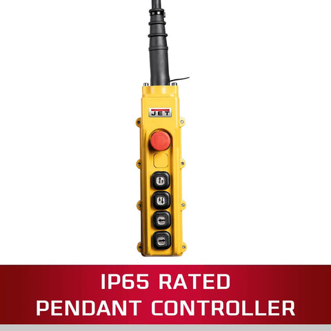 Heavy Duty Electric Chain Hoist With Slick Two Speed Trolley One Ton Capacity And Ten Foot Lift Range Rock Solid Safety Brakes Pendant Controller