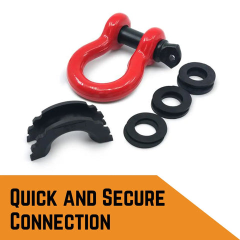 Heavy Duty D Ring Shackles 58000 Lbs Capacity Tow Shackle With Seven Eighth Inch Pin And Washers For Off Road Recovery Red 2 Pack