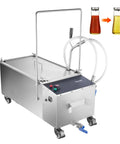 Heavy Duty Mobile Fryer Oil Filter Machine Featuring High Performance Pump Assembly crafted for commercial kitchens with stainless frame.