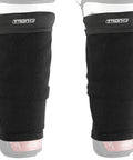 Ice Hockey Shin Guard Tight Sleeves For Senior, Adult, And Junior Players, Easy On Fit, snug black sleeves on shin guards