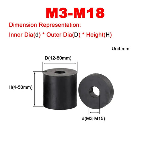 Heavy Duty No Nonsense Sound Dampening Foot Pad For AC Units, Thickened Rubber Foam Sandwich Cushion with dimensions labeled