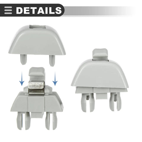Sun Visor Clip Retainer Replacement For VW Passat 2012-2015 And Audi A6 A7 A8 Models Plastic Gray 2 Pack