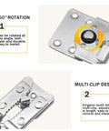 Heavy Duty Sectional Sofa Connectors 9 Piece Set With 155mm Iron Plug Buckles, showing multi-clip design and rotation features.