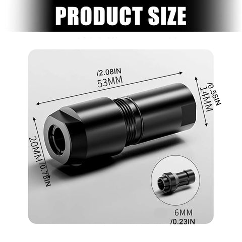 M10 Thread Adapter Set That Turns Your Angle Grinder Into A Sweet Straight Shooter, 53mm heavy duty steel part with measurements.