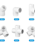 42-Piece Half Inch PVC Pipe Fittings Elbow Set For Greenhouse Shed Tent DIY Projects And Furniture Builds