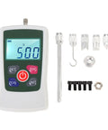 50N Digital Force Meter With Backlit Screen For Quick Push And Pull Tests Auto Shutdown Buzzer Alert Four Units Conversion Portable Handheld Gauge For Lab And Workshop Quality Checks Dope Accurate Readouts white handheld digital force gauge with attachments