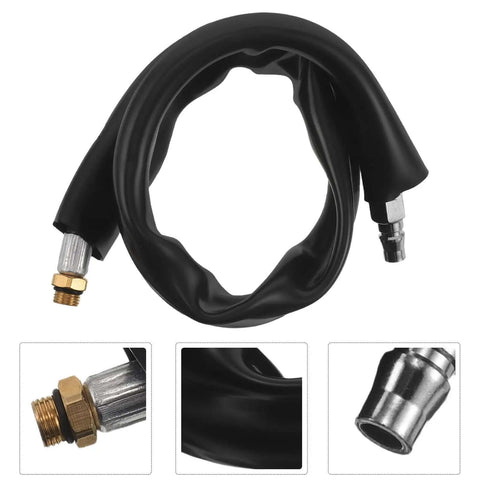 Premium Low Speed Air Inlet Hose For Car Pneumatic Tire Repair Grinder, black hose with metal fittings for air supply connection