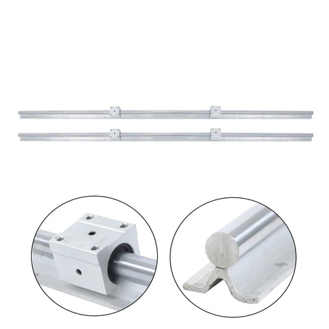 Two 1500mm SBR20 Linear Guide Rails With Four SBR20UU Slide Blocks Kit For DIY CNC Routers Lathes Mills And Automated Machines