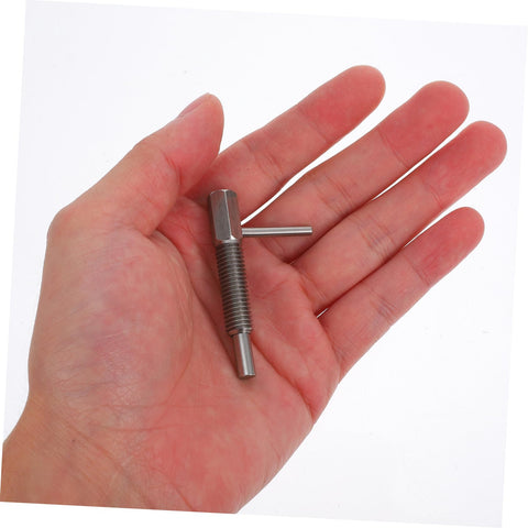 Heavy Duty Retractable Indexing Plunger Pin With L Handle Stainless Steel Spring Lock Pin in hand, showcasing size and grip.
