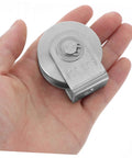 Stainless Steel Pulley Wheel Built Tough Heavy Duty Wire Rope Pulley For Sliding Doors And Rigging held in hand showing size.