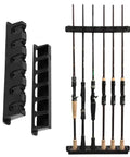 Six Rod Fishing Pole Wall Rack Storage Mount for Garage, Tackle Room, Vertical Horizontal Ceiling Holder with 6 rod slots