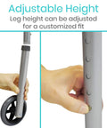 Heavy Duty Walker Wheels And Ski Glides Conversion Kit Built Like A Tank for adjustable height leg fitting.