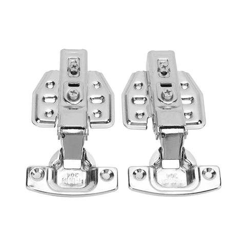 Stainless Steel Cabinet Hinges 2.0mm Thick With 105 To 110 Degree Opening, Two Pack, Silent Soft Close With Muffler