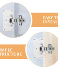 Five Pack Stainless Steel Cabinet Hinge Plates For Frameless Cabinets, Quiet Door Operation, Hinge Repair Plates with Installation