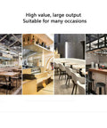Premium Automatic Ice Cube Maker Pulling Forty Kilos Daily in stylish restaurant settings with bar and dining areas.