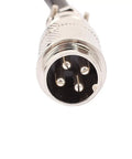 Close-up of GX16 4 Pin Aviation Socket Connector Cable 2m Male Head for aircraft electronics with a rugged metal shell.
