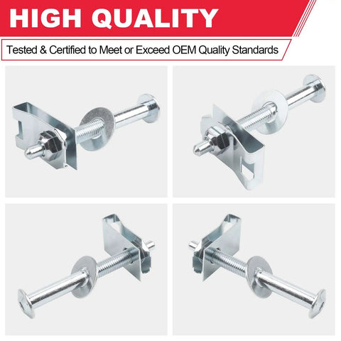 Heavy Duty Truck Bed Mounting Hardware Kit Built Bad To The Bone For A Smooth Install And Rust Resistant Coating Direct Factory Replacement For Ford F250 F350 showing four mounting bolts and nuts.