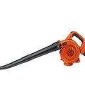 Cordless Leaf Blower With Battery And Charger, 40V Max PowerCommand, 120 MPH Peak Air Speed, shown in orange with black nozzle.