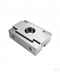 One Piece M8 Double Sided Clamping Block For CNC Machining Quick Swap Jaw Fixture Wide Base Setup showing side view with holes.
