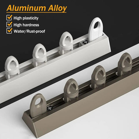 Ultra Thin Aluminum Curtain Track System With Ceiling Mount Seamless Sliding Rod For Heavy Curtains Room Divider Champagne Finish 13 Feet Long 4 Meters, aluminum alloy rail