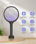 Electric Fly Swatter 4000V Bug Zapper Racket With Dual Modes And Rechargeable Battery Indoor Outdoor Mosquito Killer