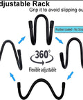 Universal Over The Seat Hard Hat Rack And Headrest Hook with 360-degree flexible design and rubber coating for back seat storage.